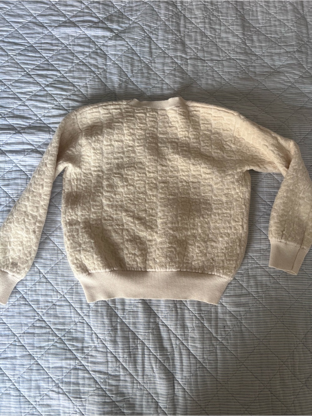 Bonpoint Cream Textured Crewneck Sweater